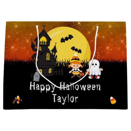 Happy Halloween Costume Party Witch Ghost Sinaasap Groot Cadeauzakje (Voorkant)