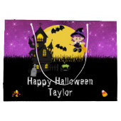 Happy Halloween Costume Party Witch Paars Groot Cadeauzakje (Achterkant)