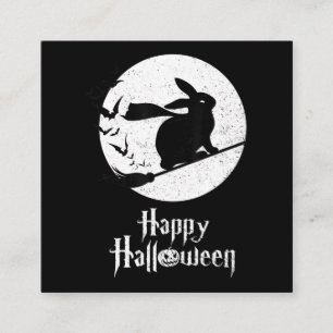 Happy Halloween Costume Witch Rabbit Lover Gift Vierkante Visitekaartje
