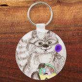 Happy Halloween Costumed Raccoon Sleutelhanger (Voorkant)