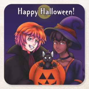 Happy Halloween Costumes Kartonnen Onderzetters