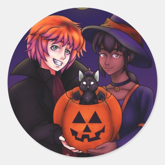 Happy Halloween Costumes Ronde Sticker (Voorkant)