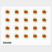Happy Halloween Crazy Pumpkin Face Ronde Sticker (Vel)