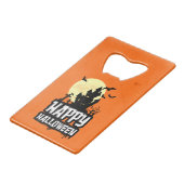 Happy Halloween Creditkaart Flessenopener (Voorkant Gekanteld)