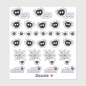 Happy Halloween Creepy Crawly Black Spider Web Sticker (Vel)