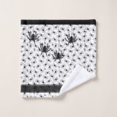 Happy Halloween Creepy Crawly Spiders White BG Bad Handdoek (Wasdoekje)
