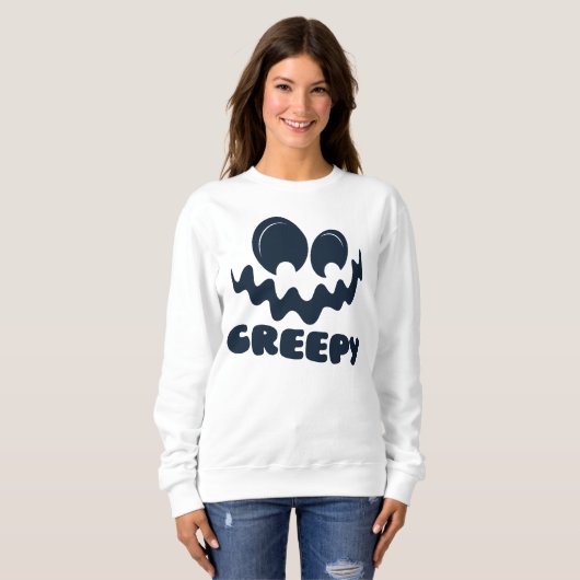 Happy Halloween Creepy Funny Face Trui (Voorkant volledig)