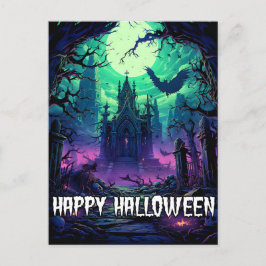 Happy Halloween | Creepy Haunted House Briefkaart