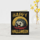 Happy Halloween Creepy Hedgehog Kaart (Gele Bloem)