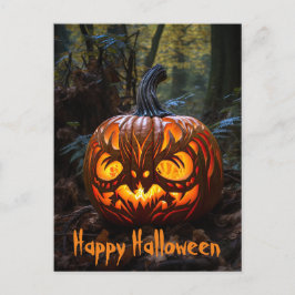 Happy Halloween Creepy Jack o Lantaarn Pompoenen Briefkaart