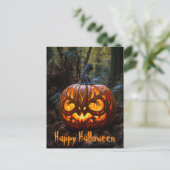 Happy Halloween Creepy Jack o Lantaarn Pompoenen Briefkaart (Staand voorkant)