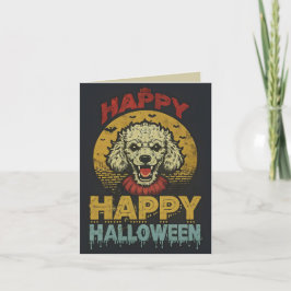 Happy Halloween Creepy Poedel Hond Kaart