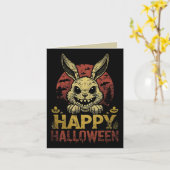 Happy Halloween Creepy Rabbit Kaart (Gele Bloem)