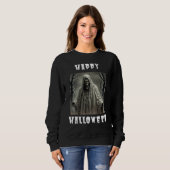 Happy Halloween Creepy Skelet Man Sweatshirt (Voorkant volledig)
