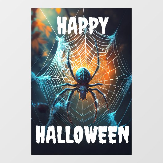 Happy Halloween Creepy Spider Raamsticker (Vel)