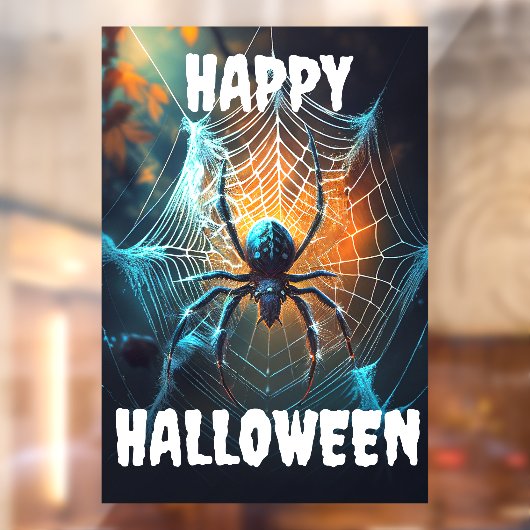 Happy Halloween Creepy Spider Raamsticker (Vel 2)