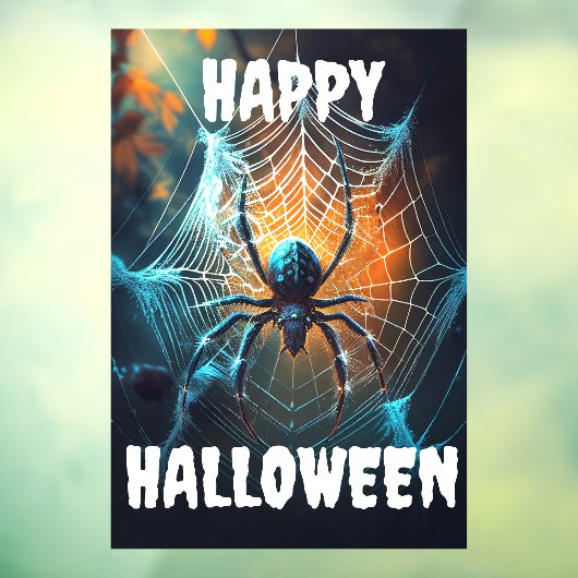 Happy Halloween Creepy Spider Raamsticker (Vel 3)