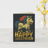 Happy Halloween Creepy Unicorn Kaart (Gele Bloem)
