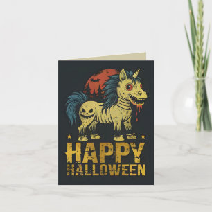 Happy Halloween Creepy Unicorn Kaart