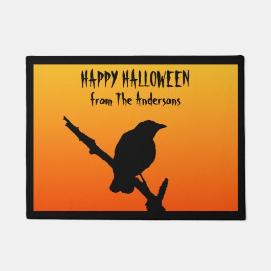 Happy Halloween Crow Doormat Deurmat (Voorkant)