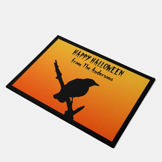 Happy Halloween Crow Doormat Deurmat (Schuin)