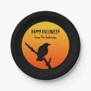 Happy Halloween Crow Paper Bord