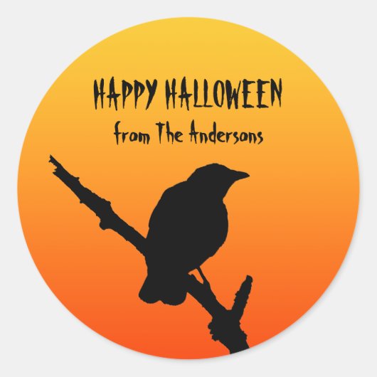 Happy Halloween Crow Sticker (Voorkant)