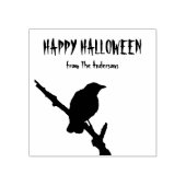 Happy Halloween Crow Wood Art Stamp Rubberstempel (Afrduk)