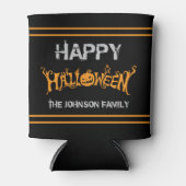 Happy Halloween Custom Black Oranje Party Blikjeskoeler (Voorkant)