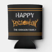 Happy Halloween Custom Black Oranje Party Blikjeskoeler (Achterkant)