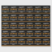 Happy Halloween Custom Black Oranje Party Cadeaupapier (Vlak)