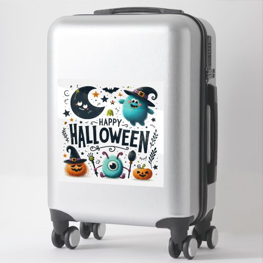 Happy Halloween Custom-Cut Vinyl Sticker (Koffer)