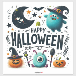 Happy Halloween Custom-Cut Vinyl Sticker