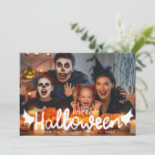 Happy Halloween Custom Foto Halloween Kaart (Staand voorkant)