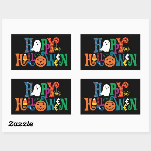 Happy Halloween Custom Lettering Rechthoekige Sticker (Vel)