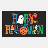 Happy Halloween Custom Lettering Rechthoekige Sticker (Voorkant)