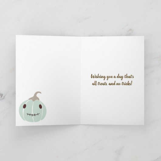 Happy Halloween Custom Message Pastel Pumpkins Kaart (Binnen)