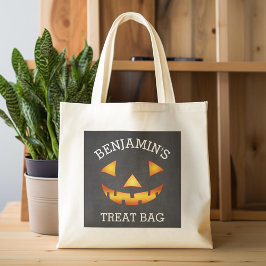 Happy Halloween Custom Name Jack-o-lantern traktat Tote Bag