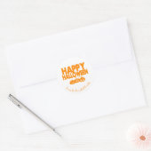 Happy Halloween Custom Name Party Ronde Sticker (Envelop)