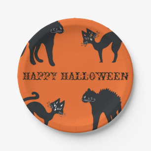 Happy Halloween Custom Paper Borden Zwart Papieren Bordje