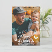 "Happy Halloween" Custom PhotoTypography Feestdagenkaart (Staand voorkant)