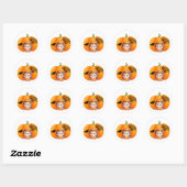 Happy Halloween Cute Baby Hedgel en Pumpkin Ronde Sticker (Vel)