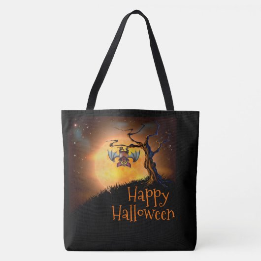 Happy Halloween Cute Bat Tote Bag (Voorkant)