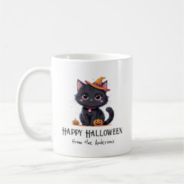 Happy Halloween Cute Black Cat Koffiemok