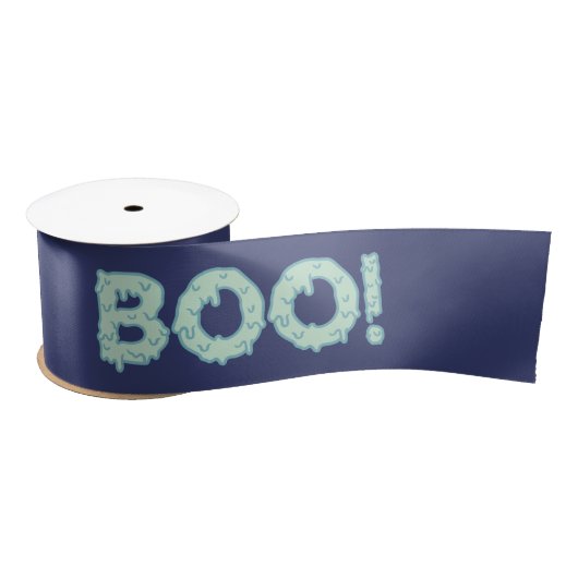 Happy Halloween Cute Boo Satin Ribbon Satijnen Lint (Spoel)