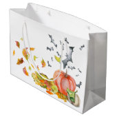 Happy Halloween Cute Cartoon Witch Mouse Groot Cadeauzakje (Achterkant Gekanteld)