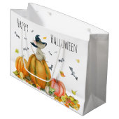 Happy Halloween Cute Cartoon Witch Mouse Groot Cadeauzakje (Voorkant Gekanteld)