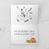 Happy Halloween Cute Cartoon Witch Mouse Kaart (Binnen)