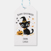 Happy Halloween Cute Cat Cadeaulabel (Voorkant)