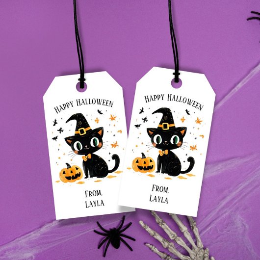 Happy Halloween Cute Cat Cadeaulabel